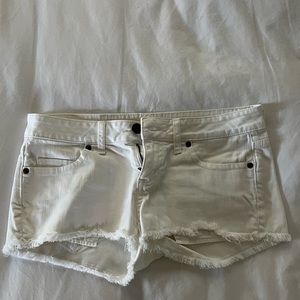 London Jean White Denim Cut Off Shorts